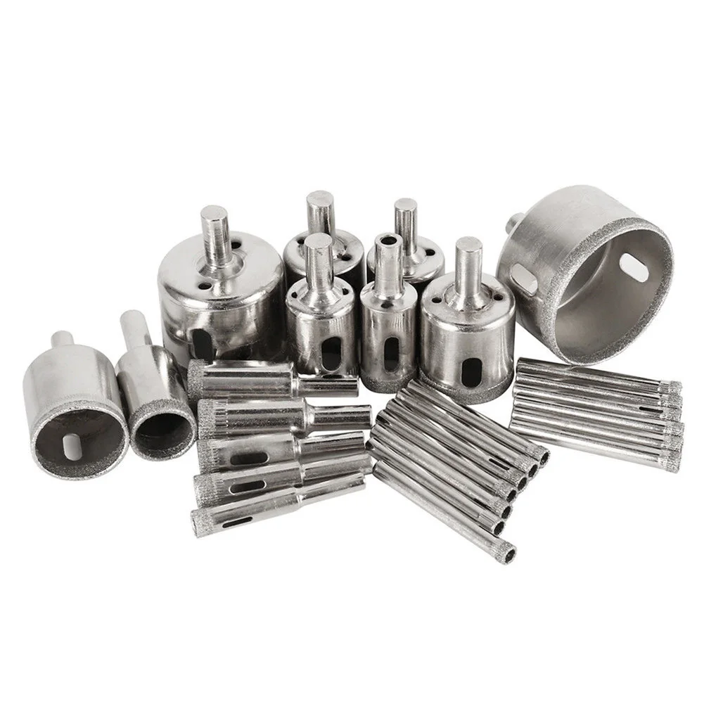 28Pcs/Set Diamond Drill Bit Hollow Drill Hole Saw Bit 6-50mm for Marble Tile Glass WWO66