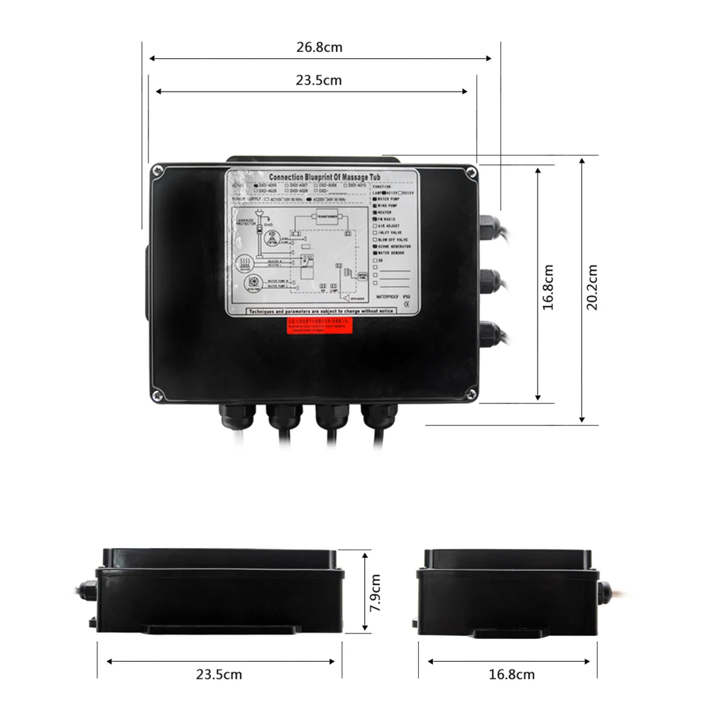 Display lcd ac 110/220 v banheira bomba painel de controle com combinação água massagem ar banheira sensor termostática função aquecedor-2