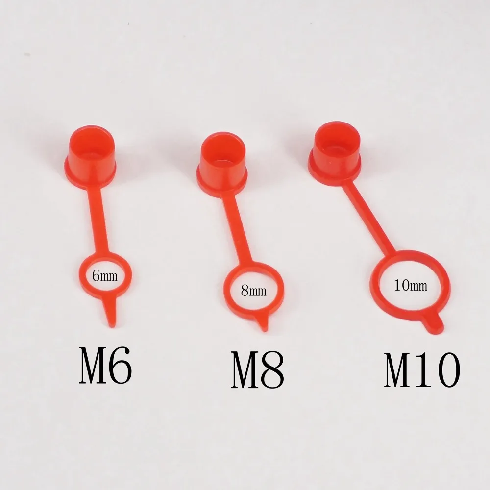 LOT 100 Grease Fitting Caps RED Polyethylene Dust Caps for M6 M8 M10
