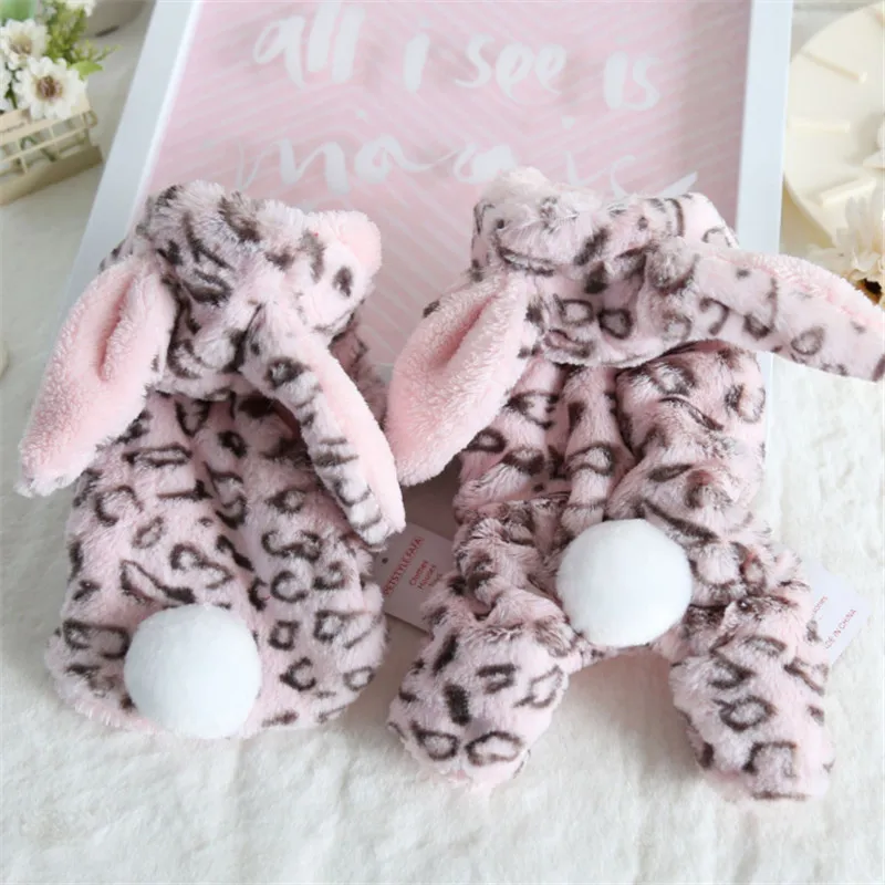 

GLORIOUS KEK 2018 Winter Dog Clothes for Small Dogs Cute Pink Leopard Dog Coat Thicken Warm Puppy Jumpsuit for Chihuahua Yorkie