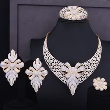 GODKI Super Luxury Snowflake Flower Women Wedding Cubic Zirconia Necklace Earring Bangle Ring Jewelry Set Jewellery Addict