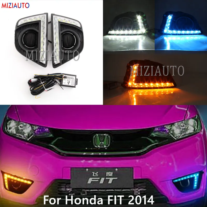 

Car styling For Honda FIT LED DRL For Honda FIT High brightness guide LED DRL led fog lamps daytime running lights