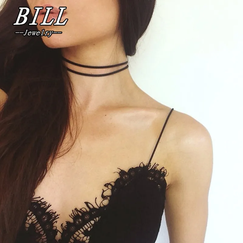 

N999 Black Suede Choker Necklace Leather Gothic Velvet Chokers Colares Boho Jewelry 2018 Necklaces Punk Goth Jewellery Bijoux