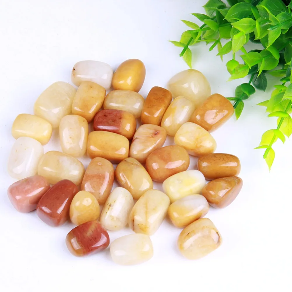 

yaye Natural Yellow Jasper Tumbled Semiprecious Stones Carved Reiki Healing Chakra Crystal One Pouch Wholesale Dropshipping