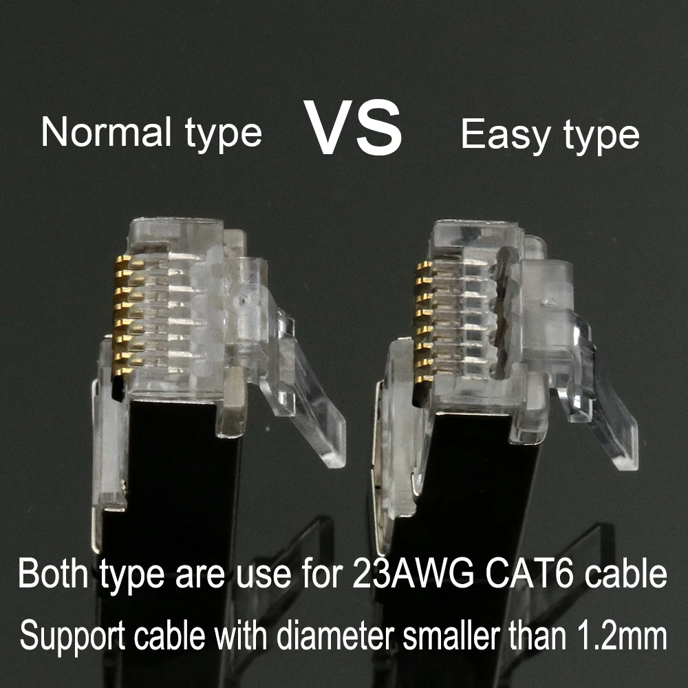 Xintylink rj45 разъем cat6 сетевой разъем 8p8c stp rj 45 мужской экранированный позолоченный 50 шт. 100 для XL 1,2 мм cat 6 ethernet кабель