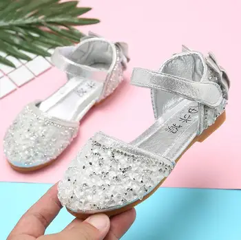 

Girls pink white Sandals New Children's Shoes kids Baby Slip Performance Shoes Summer Big Boy Princess Sandals size 26-36