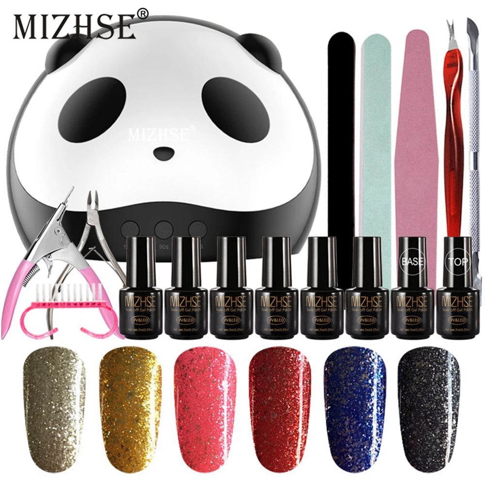 MIZHSE Nail Art Pro DIY полный набор гель-лака база и топ УФ-гель для ногтей сушилка 36 Вт USB вилка лампа гибридные Лаки маникюрные наборы