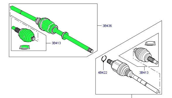 LR024755 LR061603 правая передняя 2.0L 16V Бензин автоматический приводной вал и cv