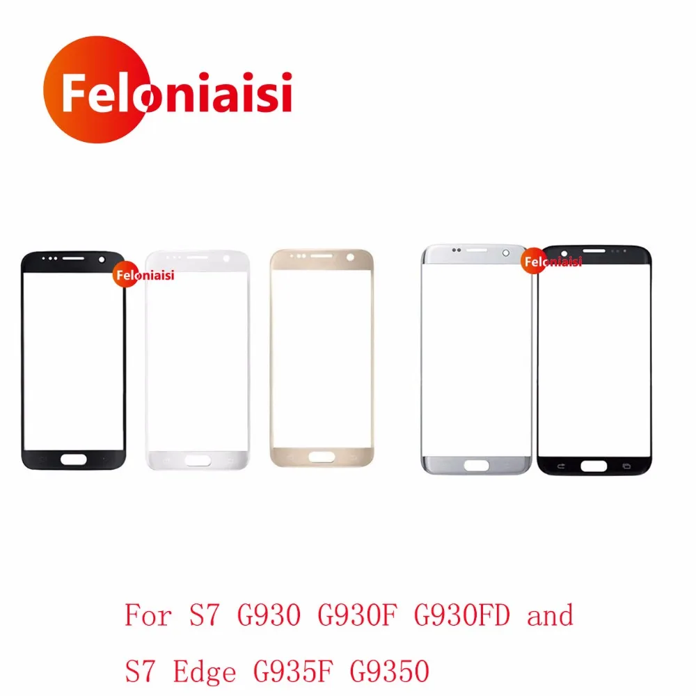 Для Samsung Galaxy S7 G930 G930F G930FD и край G935F G9350 Передняя Внешний Стекло объектив Сенсорный