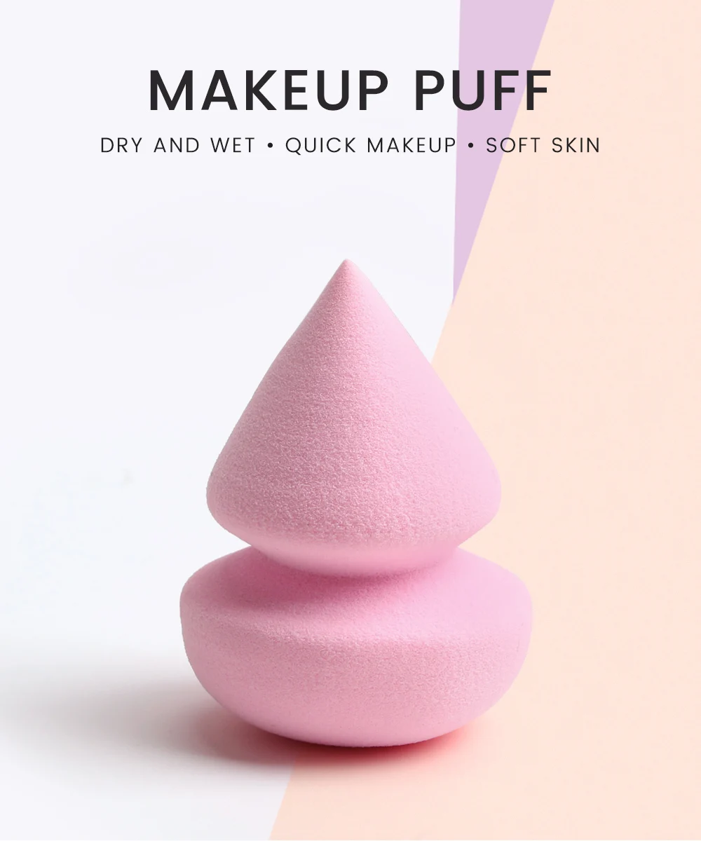 

2019 New 2pcs/set Pink Puff Foundation Blender Puff Wet and dry Use Powder Smooth Cosmetic Make Up Puff Beauty makeup Tools