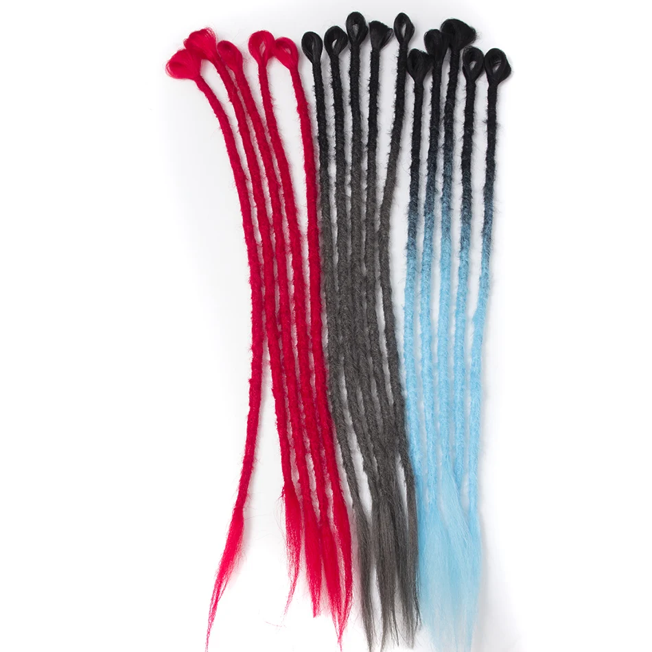 

QP hair 24"Soft Crochet braids Red blue synthetic hair handmade Braiding Hair dreadlocks Kanekallon Hair Extenstion