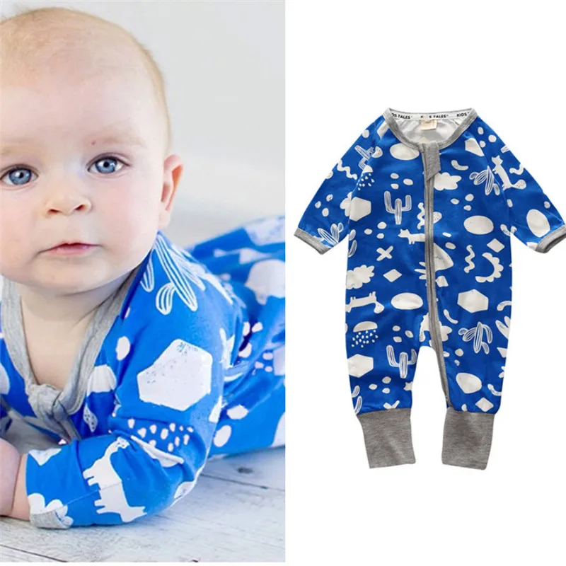 

Baby Rompers Playsuits Girls Boys Sleepsuits Kids Clothing Baby Child Cotton Long Sleeve Stars Striped Dots Pinapple Clothes