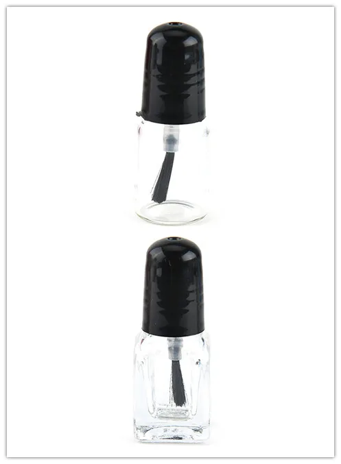 

1pc Empty Nail Polish Bottles With Brush 2ml 3ml Refillable Round,square Refillable Glass Bottle Package Nail