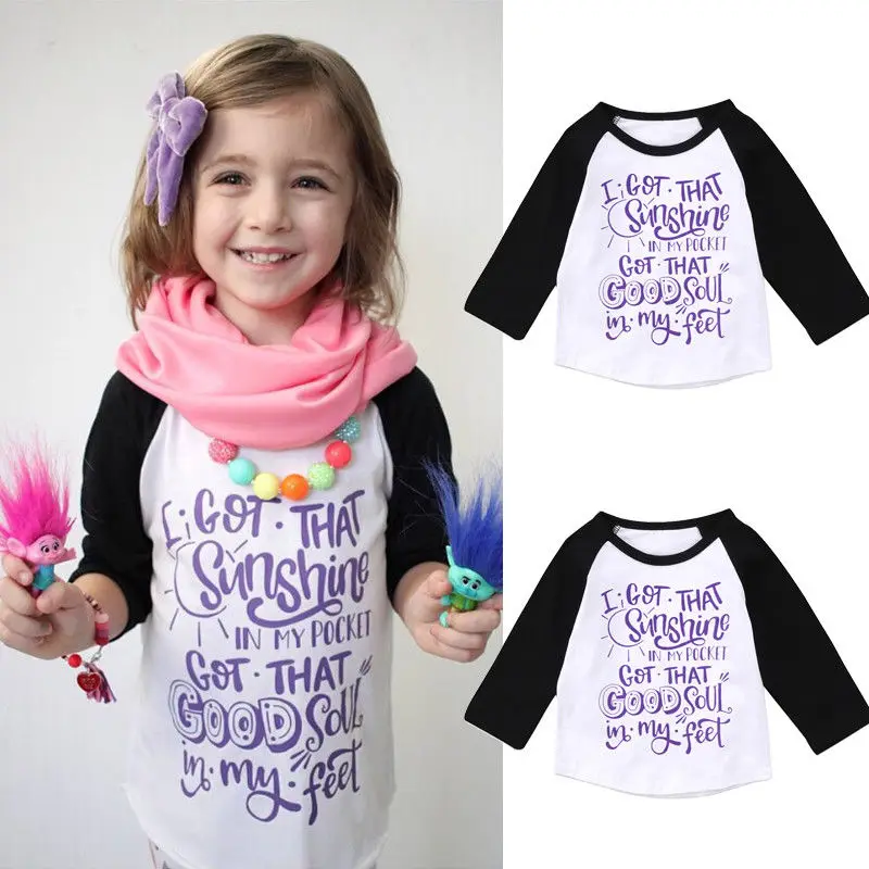 Kids Baby Boys Girls Child T Shirts Christmas Long Sleeve Pullover Casual Cotton Top T Shirt