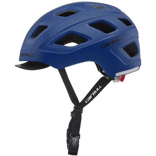 Городской полезный велосипед шлем для горного велосипеда шлем съемный козырек/светодиодный задний фонарь для мужчин/женщин/Детский скейтборд защитный шлем - Цвет: Темно-синий