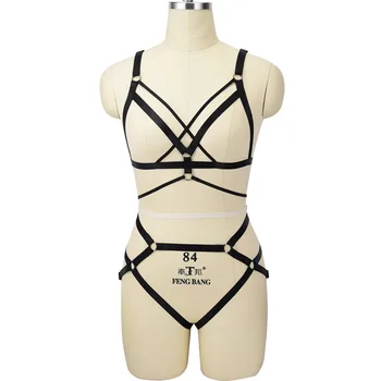 

1 Set Harness Cage Bra pantie Bondage Lingerie Chest Harness Leg Harness Women Belts Adjust Harajuku Fashion Costume