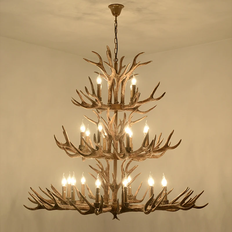 

SETTEMBRE American Country Antler Chandelier Living Room Lustre Chambre Chandeliers Restaurant Bar Chandeliers Lighting