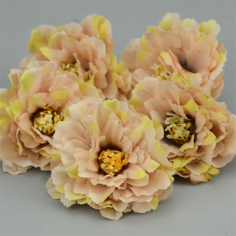 30pcs 6cm European Artificial Carnation Flower Head For Wedding Home Decoration DIY  Corsage Wreath Fall Vivid Fake Silk Flowers