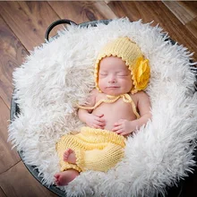 Шапочка для новорожденных с брюками, комплекты для малышей, комплект для маленьких мальчиков и девочек, детские вязаные шапочки для фотографий новорожденных, Размер: 0-1 м, 3-4 м