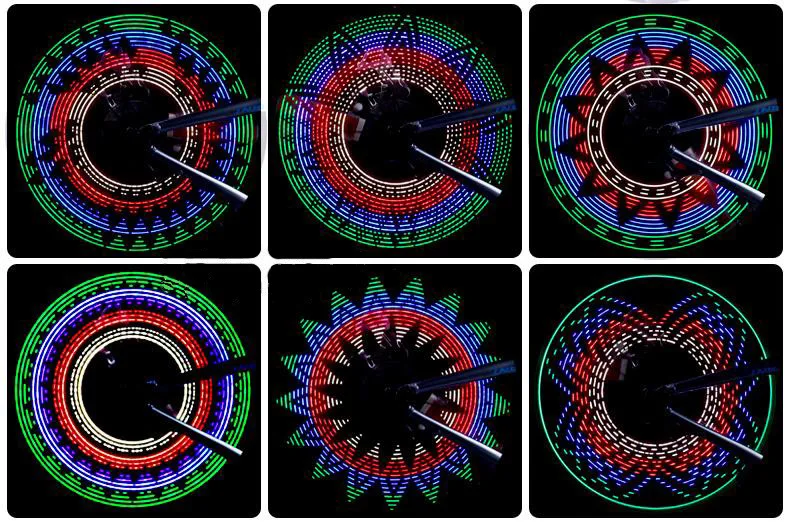 Cool 2 Side 32 LED 32 Pattern Waterproof Wheel Signal Lights Colorful Rainbow Bikes Bicycles Fixed Spoke Warn Safety Light (2)