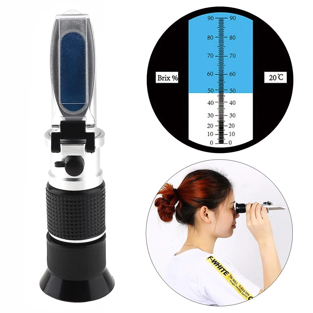 

RHB-90ATC Brix/Be'/Water 3 in 1 Honey Refractometer with Plastic Retail Box and Trackable Delivery Service