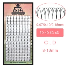 Термоскрепленные длинные Стволовые предварительно сделанные объемные вентиляторы 3d/4d/5d/6d ресницы русский объем наращивание ресниц предварительно сделанные ресницы
