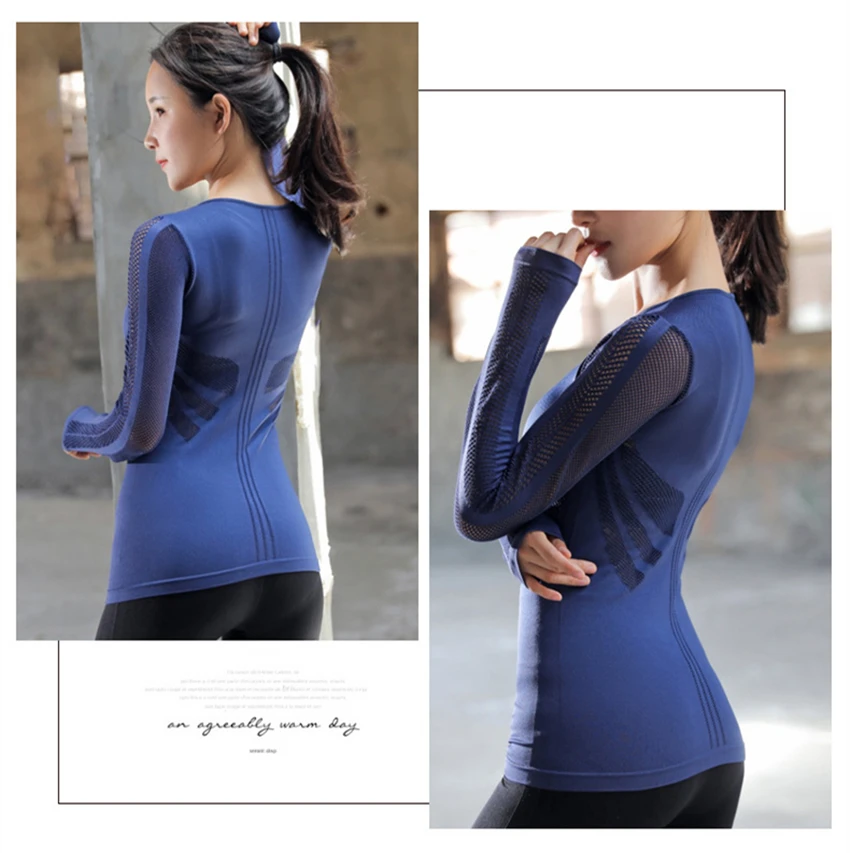 blue seamless sport shirts