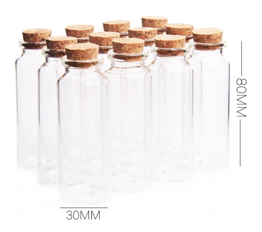 500pcs/lot 40ml empty glass bottle with wooden cork, 40cc Glass Corked