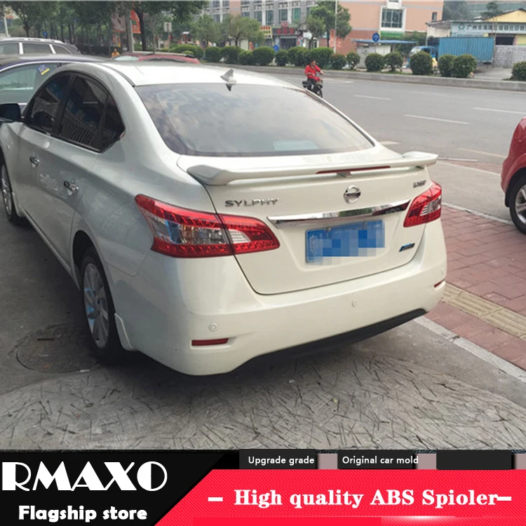 

For NISSAN Sentra Spoiler 2012-2016 High Quality ABS Material Car Rear Wing Primer Color Rear Spoiler