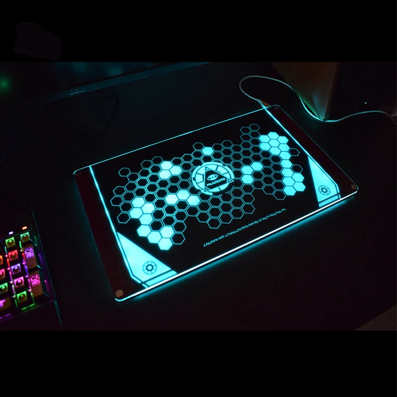 Стеклянный коврик для мыши Pandora с RGB подсветкой совместимый большинством