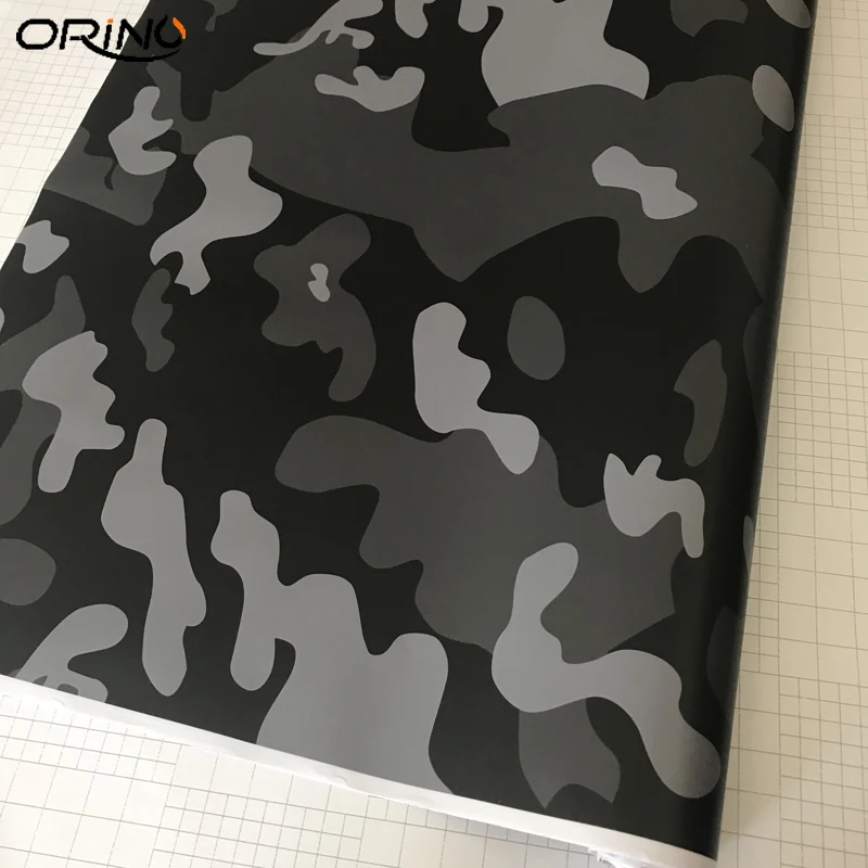 Black Grey Camouflage Vinyl Film Sticker-6