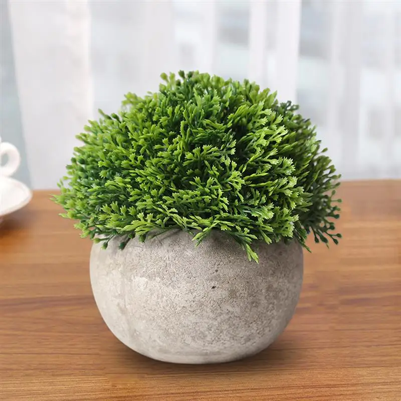 Artificial Plant Vintage Plastic Potted Green Fake Plant Decor Plant Artificial Planters Indoor