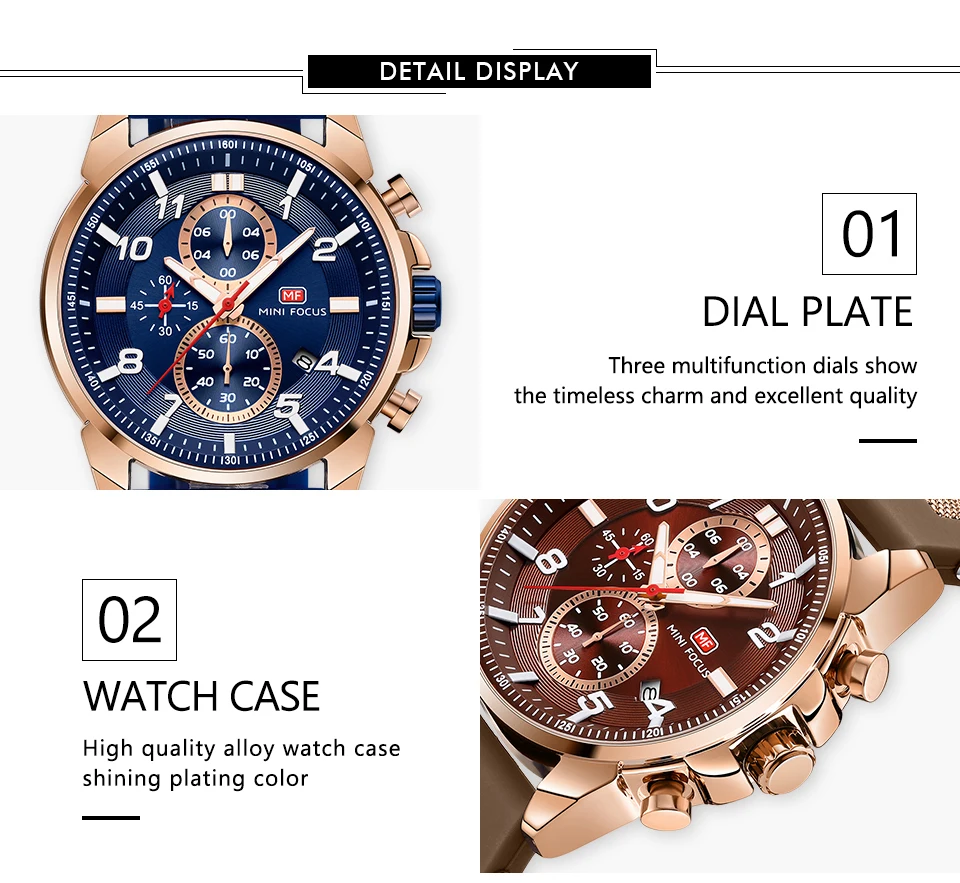 MINIFOCUS, хронограф, военные спортивные часы для мужчин, топ, люксовый бренд, мужские кварцевые часы, силиконовый ремешок, водонепроницаемые, подарок, часы для мужчин