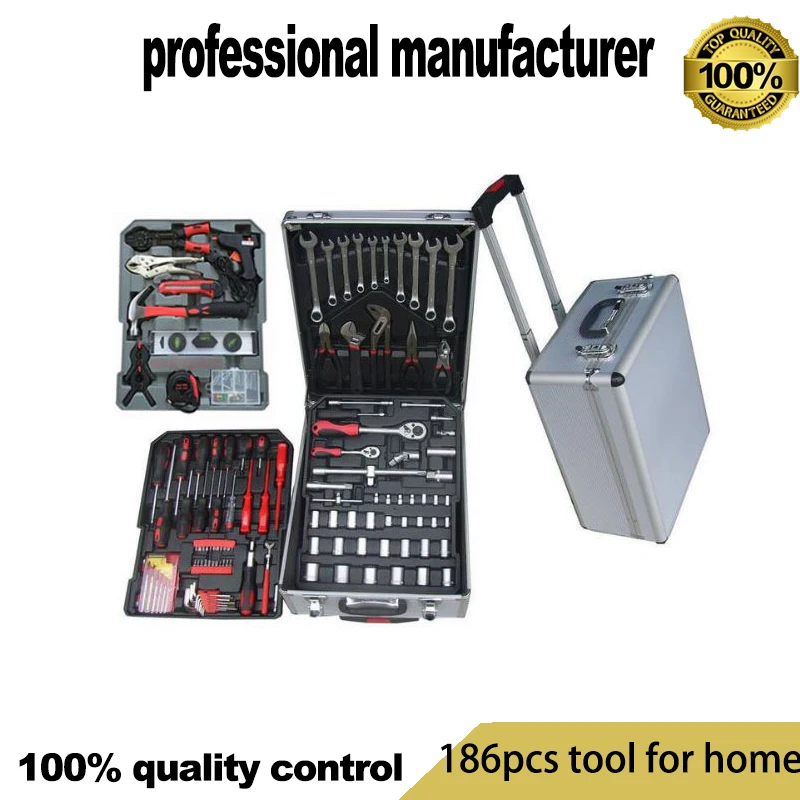 186pcs spanner for home car fix use at good price with tool box export tools kits for car use