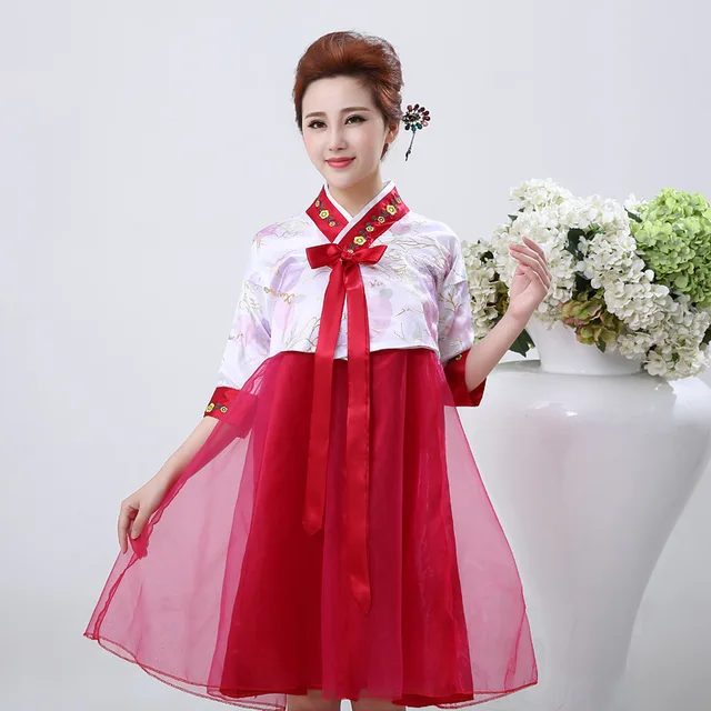 Burgundy Korea Traditional Hanbok Costume Korean Dress Burgundy Korea Traditional Hanbok Costume Korean Dress Clical Dance Costumes Short For Women
