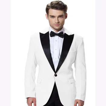 

Single Breasted ivory/Grey Groom mens suit Tuxedo 2018 Groomsman Wedding Suits Business for Men Work smoking Wear (Jacket+Pants)