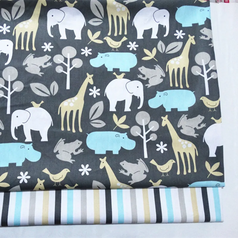 Black Elephants 100/% Cotton Fabric Material BY HALF METRE