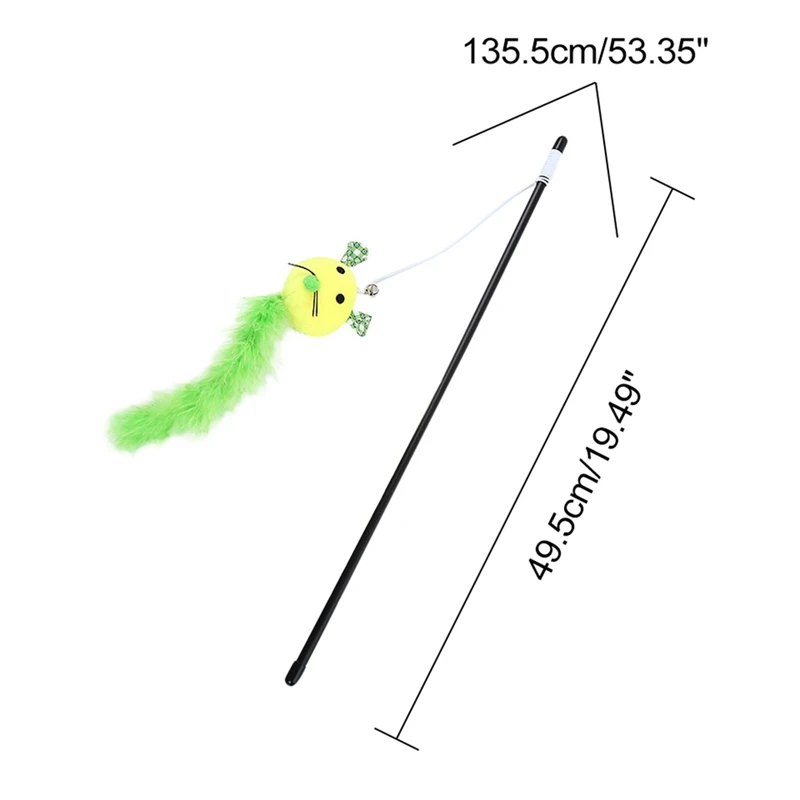 Ворсовая кошачья палочка Когтеточка игрушки черный чеканка палочка соответствие с мультяшной сменной головкой, колокольчик, Длинные