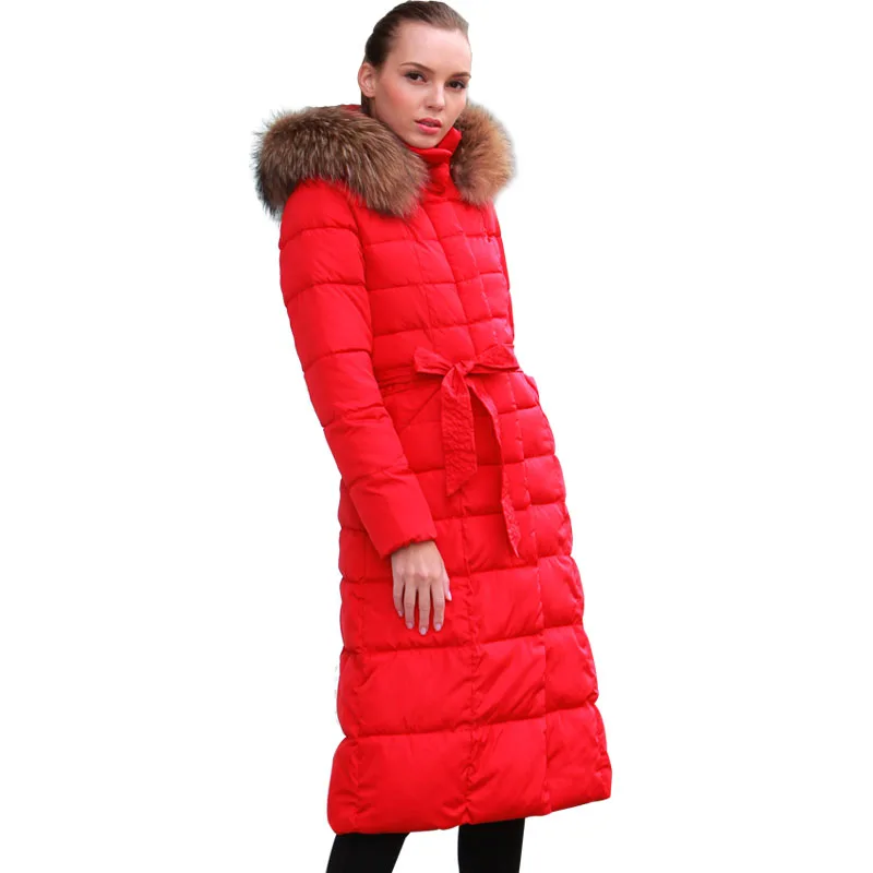 

Winter Jacket Women 2018 Big Real Raccoon Fur Hooded Long Parkas For Female Thick Slim Cotton Down Winter Coat Women Plus Size