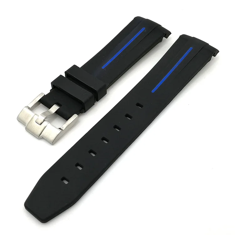 Curved Silicone Watch Strap Accessories for Omega Watches Replacement Width 20mm Watchbands Rubber Wristbands