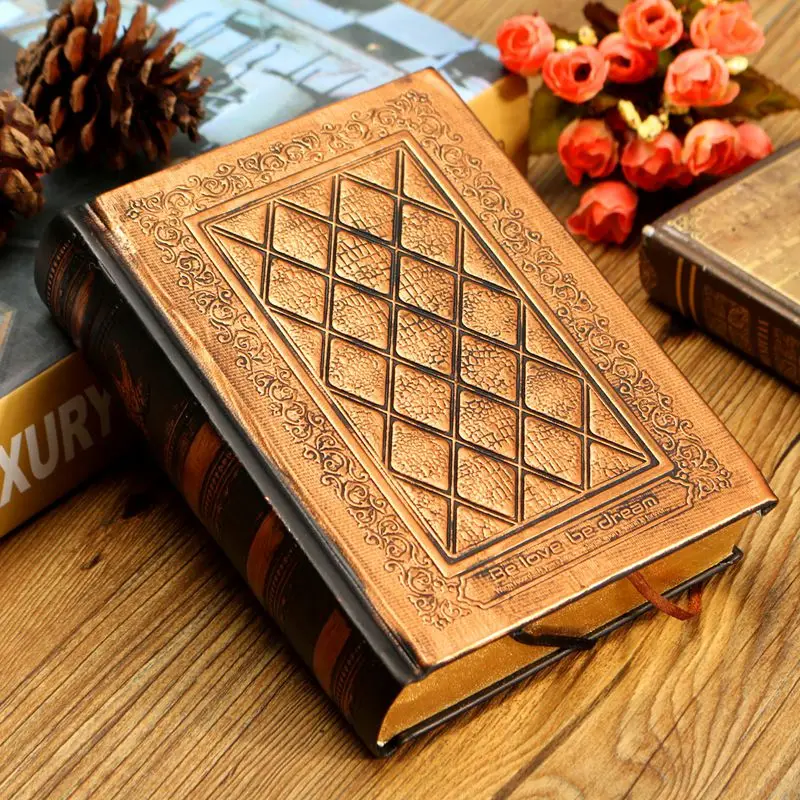 Online 1pcs Brand New Retro Vintage Journal Diary Notebook Leather Blank Hard Cover Sketchbook Paper Travel Journal Blank Writing Paper