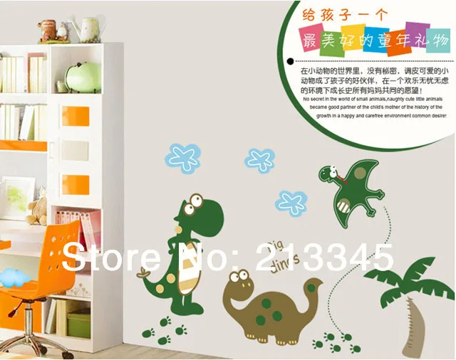 [Fundecor] Новые большие наклейки на стены с динозаврами для детской комнаты, декоративные наклейки на стену 6326