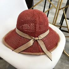 Новые женские шляпные ленты большой край полые кепки s женские летние универсальные сетчатые шляпы для девочек повседневные милые купольные кепки художественные