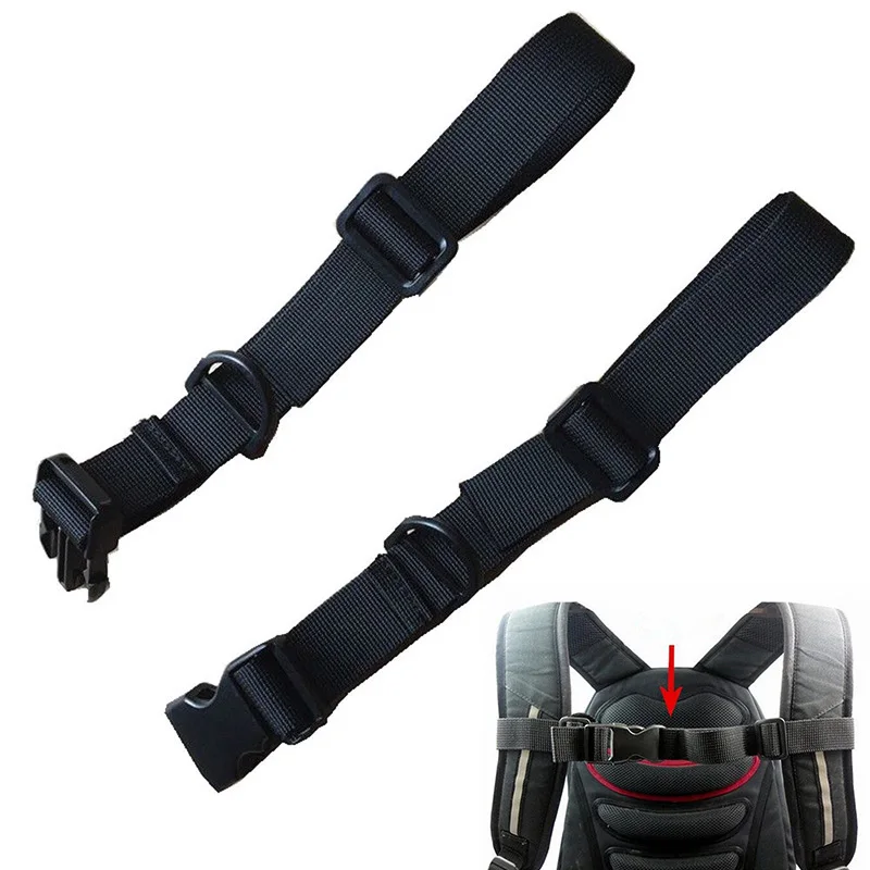 

Safety Buckle Clip Strap Vest Backpack Webbing Sternum Flexible Quick Release Nylon Chest Harness Black