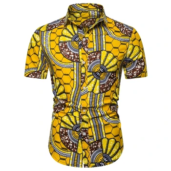 

New Men's Summer 2019 Men's Simple And Versatile Casual Fashion Personalized Print Plus-size Men's Short-sleeved Shirt