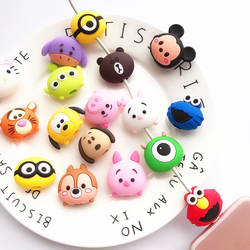 

Cartoon Charger Cable Winder Protective Case Saver Pin Data line Protector Earphone Cord Protection Sleeve Wire Cover Brand New
