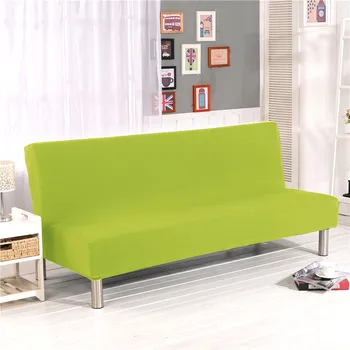 

Green Solid Color Stretch Sofa Cover No Handrails High Elastic Couch Cover Sofa Slipcovers Cheap Sofa Bed Covers For Living Room