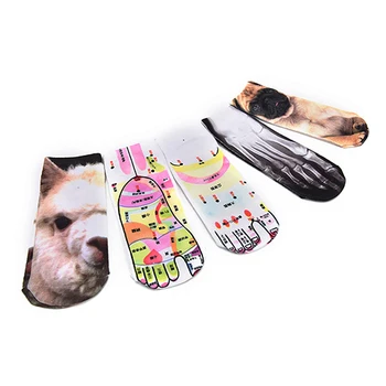 

3D printed Socks Women beauty short funny socks Animal cotton Blend sock for girls Gifts Whosale 5 Styles 1Pair