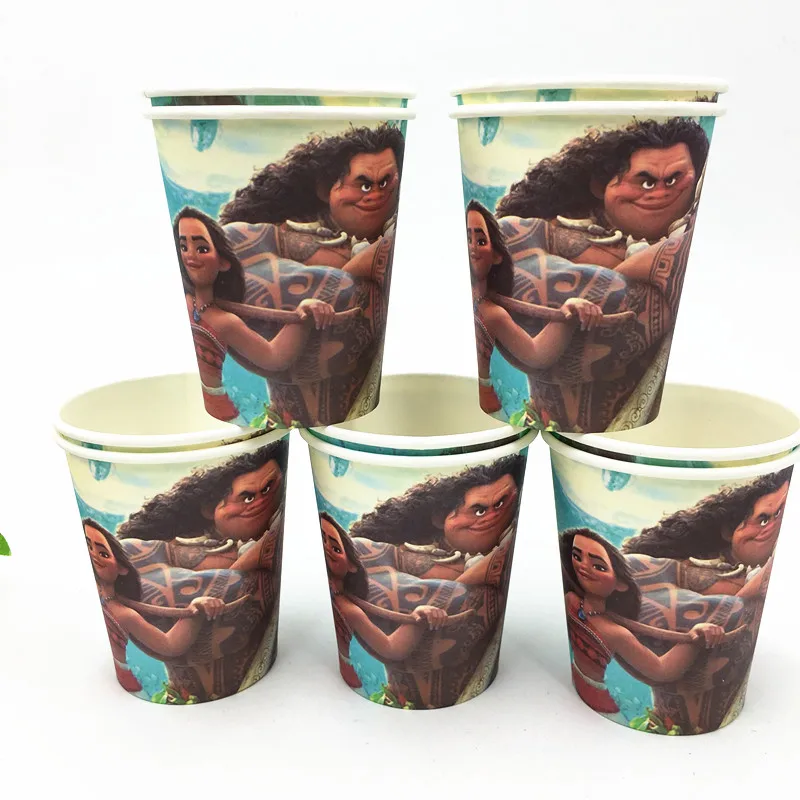10PCS/LOT MOANA CUPS MOANA GLASSES KIDS BIRTHDAY PARTY SUPPLIES