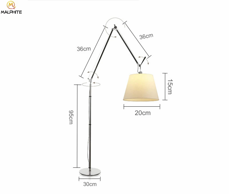 Современные свободные стоячие лампы для гостиной, светодиодные торшеры, прикроватная тумбочка для спальни, железное складное освещение, светильник для домашнего декора - Цвет абажура: Medium